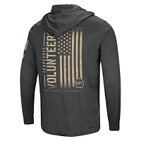 Colosseum Charcoal Tennessee Volunteers Team OHT Military Appreciation Hoodie T-shirt à manches longues pour homme