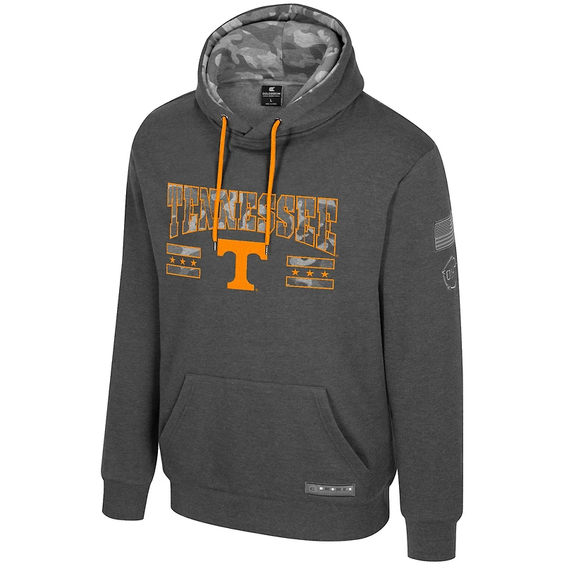 Sweat à capuche pour homme Colosseum Heather Charcoal Tennessee Volunteers Operation Hat Trick Squad