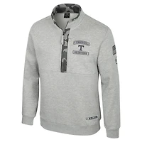 Men's Colosseum Heather Gray Tennessee Volunteers OORAH OHT Military Appreciation Fleece Quarter-Zip Jacket