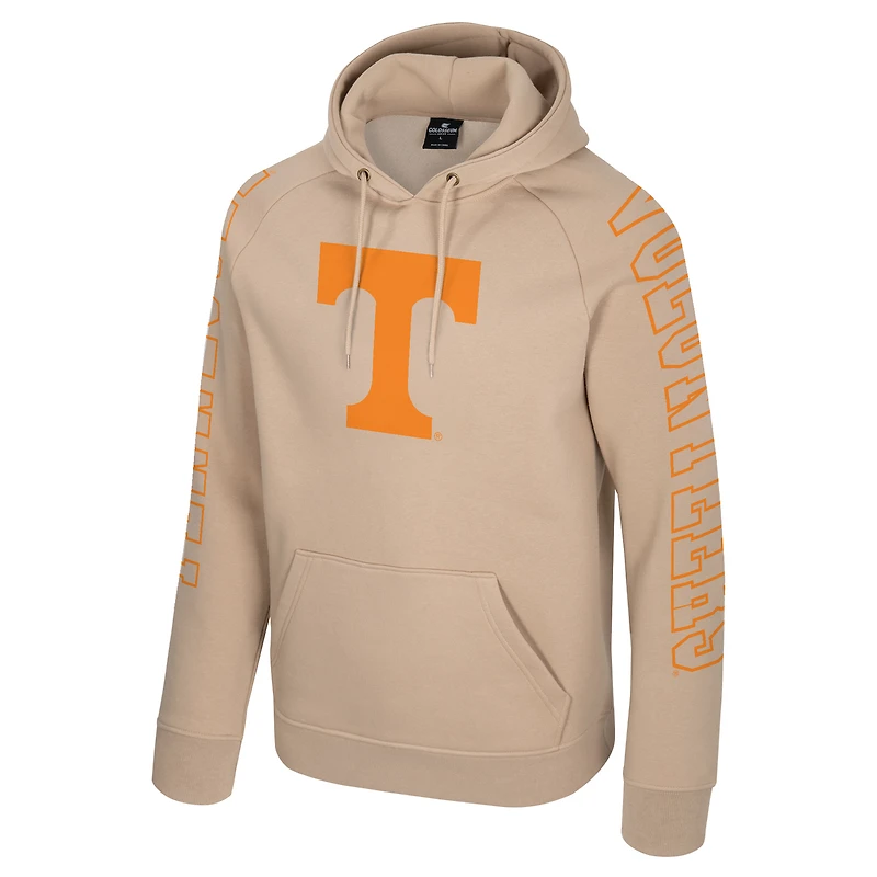Men's Colosseum Tan Tennessee Volunteers Big Break Raglan Hoodie