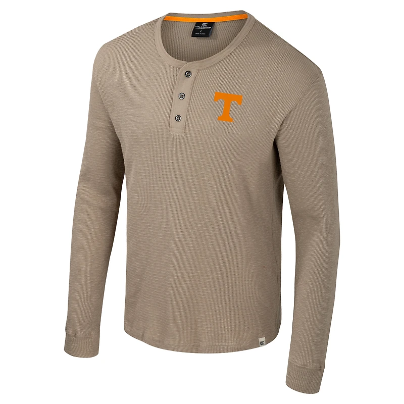 Men's Colosseum  Tan Tennessee Volunteers Great Outdoors Henley Long Sleeve Shirt