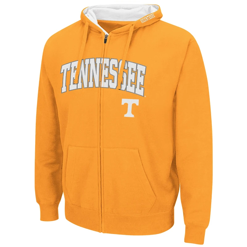 Men's Colosseum Tennessee Orange Volunteers Arch & Logo 3.0 Full-Zip Hoodie