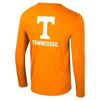 Colosseum Tennessee Orange Volunteers Logo Lockup 3-Hit Active Blend T-shirt à manches longues pour hommes
