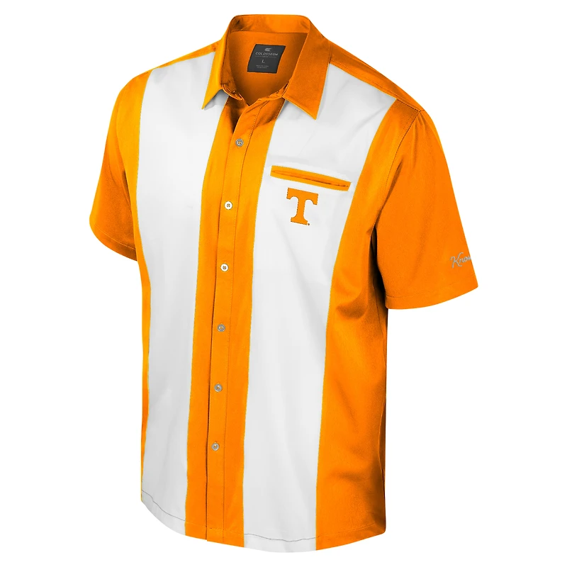 Men's Colosseum Tennessee Orange Volunteers Strike Bowling Button-Up Shirt