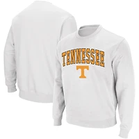Men's Colosseum White Tennessee Volunteers Arch & Logo Crew Neck Sweatshirt