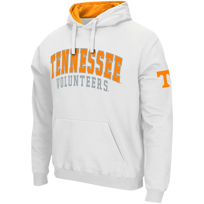 Men's Colosseum White Tennessee Volunteers Double Arch Pullover Hoodie