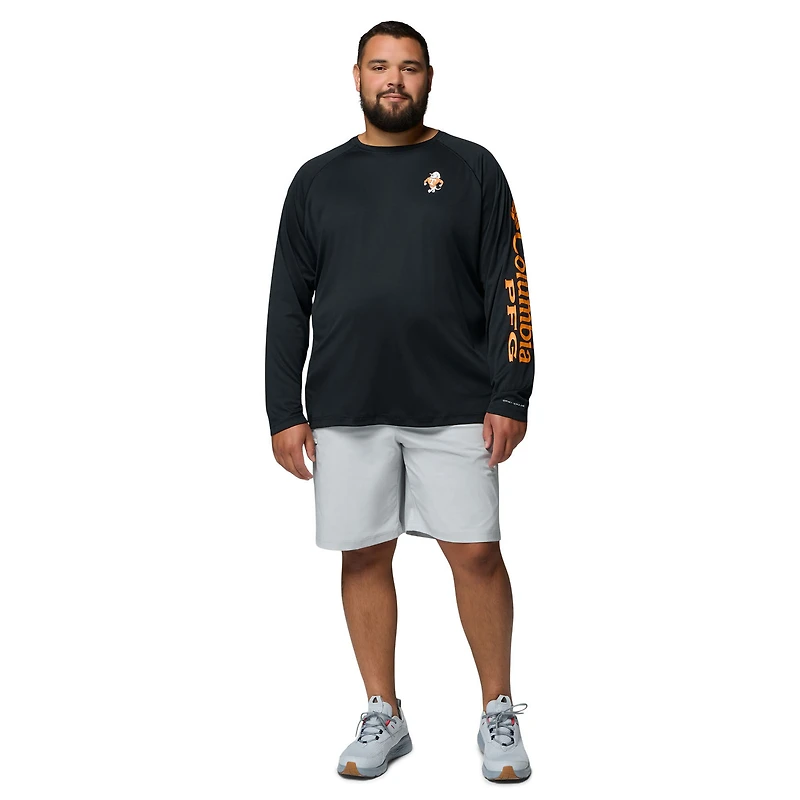 Men's Columbia  Black Tennessee Volunteers Big & Tall Terminal Tackle Long Sleeve Omni-Shade T-Shirt