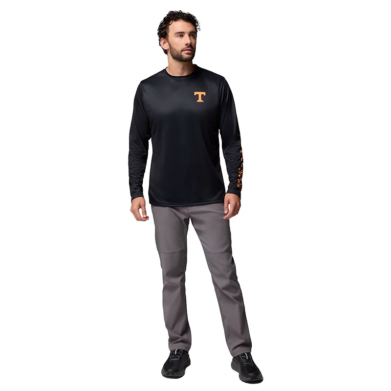 Men's Columbia Black Tennessee Volunteers PHG Terminal Shot 3-Hit Long Sleeve T-Shirt