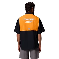 Chemise boutonnée Columbia noire Tennessee Volunteers Tamiami Colorblock Omni-Shade pour homme