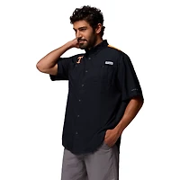 Men's Columbia Black Tennessee Volunteers Tamiami Colorblock Omni-Shade Button-Down Shirt