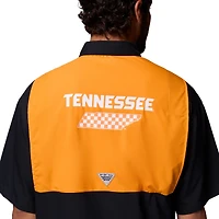 Men's Columbia Black Tennessee Volunteers Tamiami Colorblock Omni-Shade Button-Down Shirt