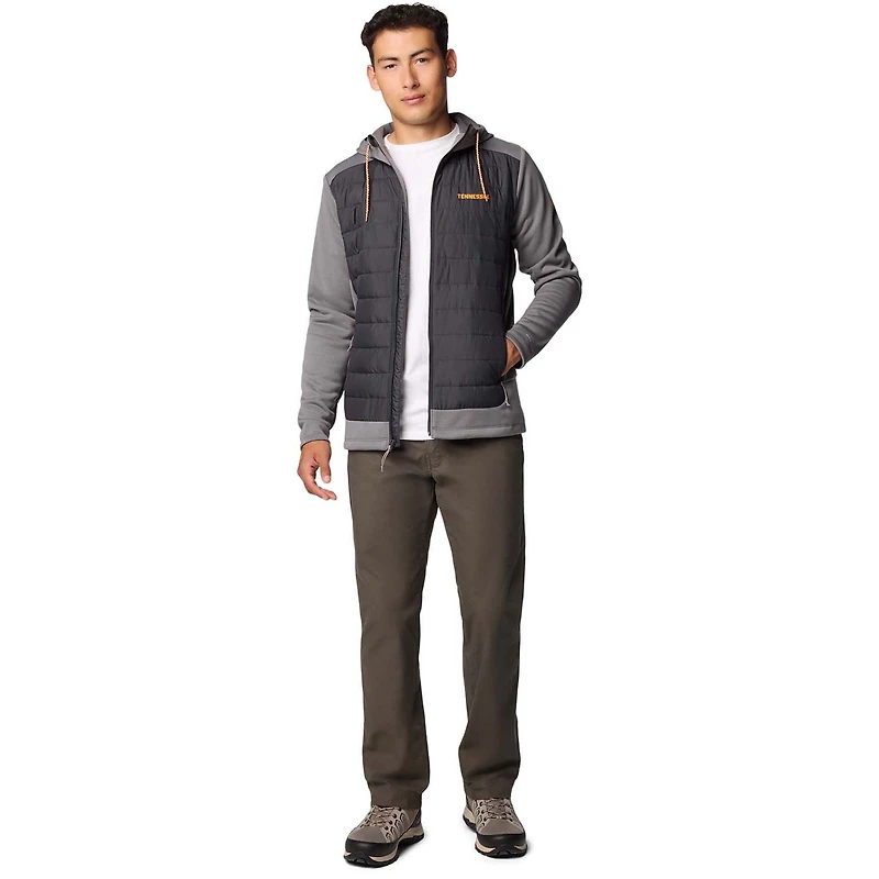 Veste à capuche hybride entièrement zippée Out-Shield pour homme, couleur anthracite/gris, des Tennessee Volunteers de Columbia