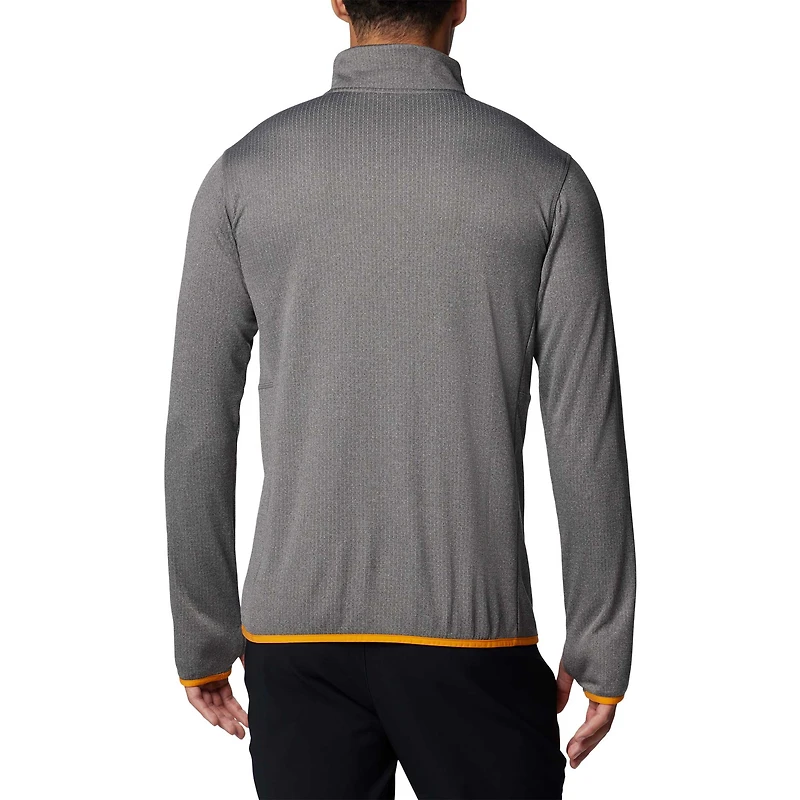 Men's Columbia Gray Tennessee Volunteers Park View Grid Fleece Omni-Wick Half-Zip Jacket