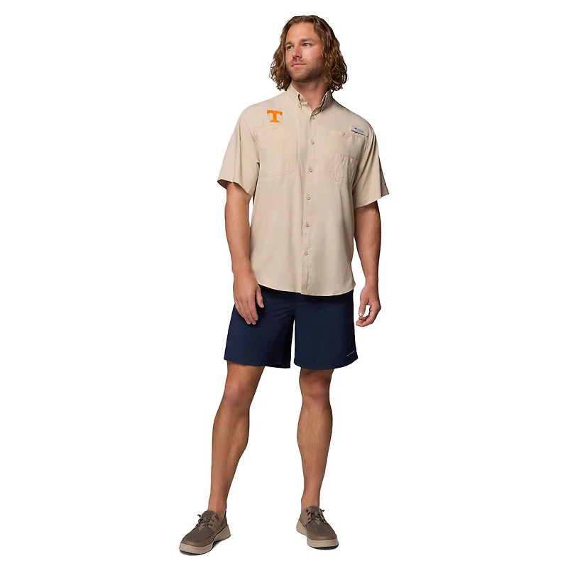 Chemise boutonnée Columbia Tan Tennessee Volunteers Tamiami Omni-Shade pour homme