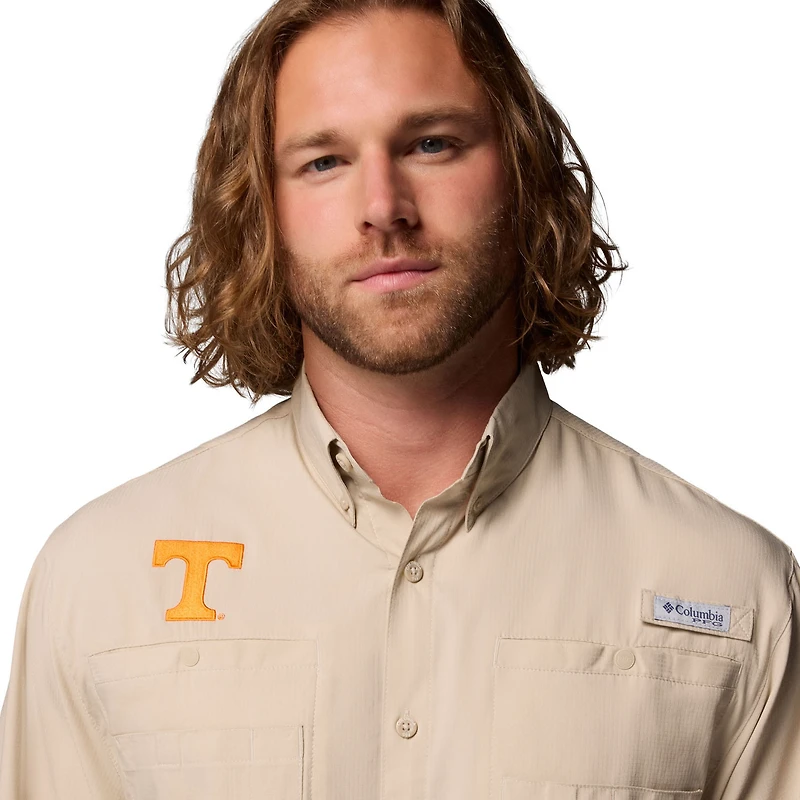 Chemise boutonnée Columbia Tan Tennessee Volunteers Tamiami Omni-Shade pour homme