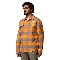 Chemise boutonnée à manches longues en flanelle Omni-Wick pour homme Columbia Tennessee Orange Volunteers