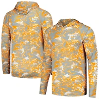 T-shirt à capuche manches longues pour homme Columbia Tennessee Orange Volunteers PFG Terminal Tackle Omni-Shade Rippled