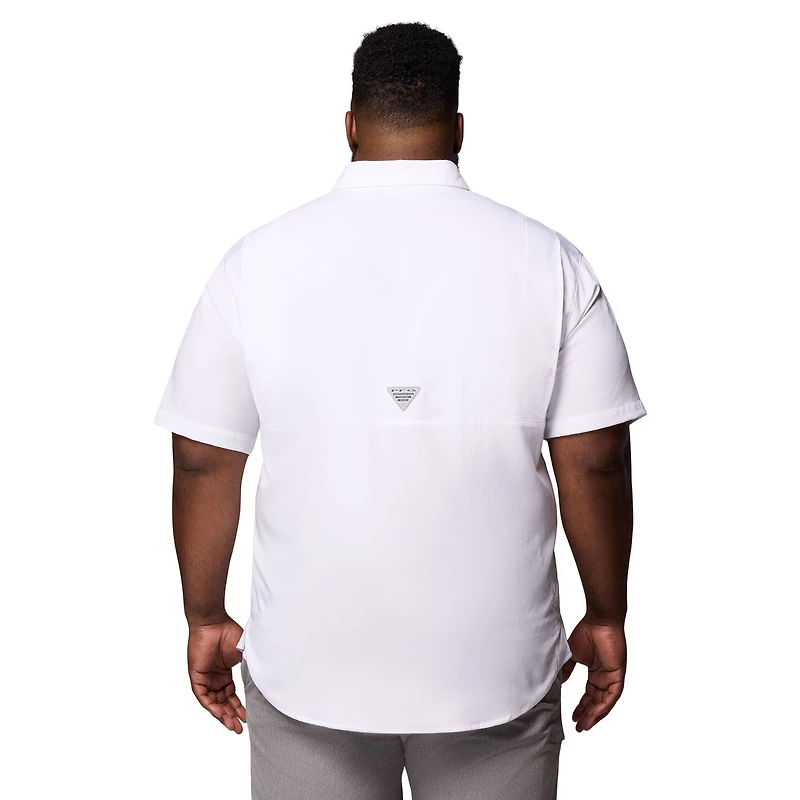 Men's Columbia White Tennessee Volunteers Big & Tall Tamiami Omni-Shade Button-Down Shirt