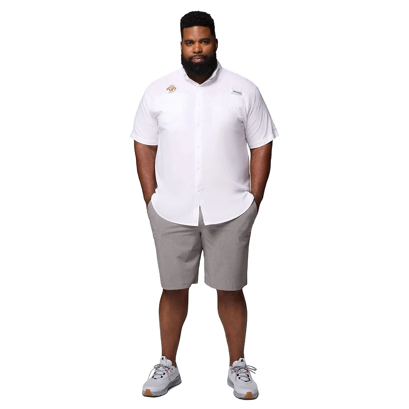 Men's Columbia  White Tennessee Volunteers Big & Tall Tamiami Omni-Shade Button-Down Shirt