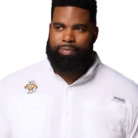 Men's Columbia  White Tennessee Volunteers Big & Tall Tamiami Omni-Shade Button-Down Shirt