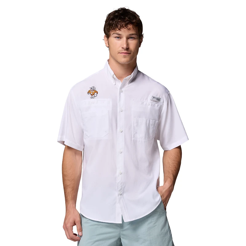 Chemise boutonnée blanche Columbia Tennessee Volunteers Tamiami Omni-Shade pour homme
