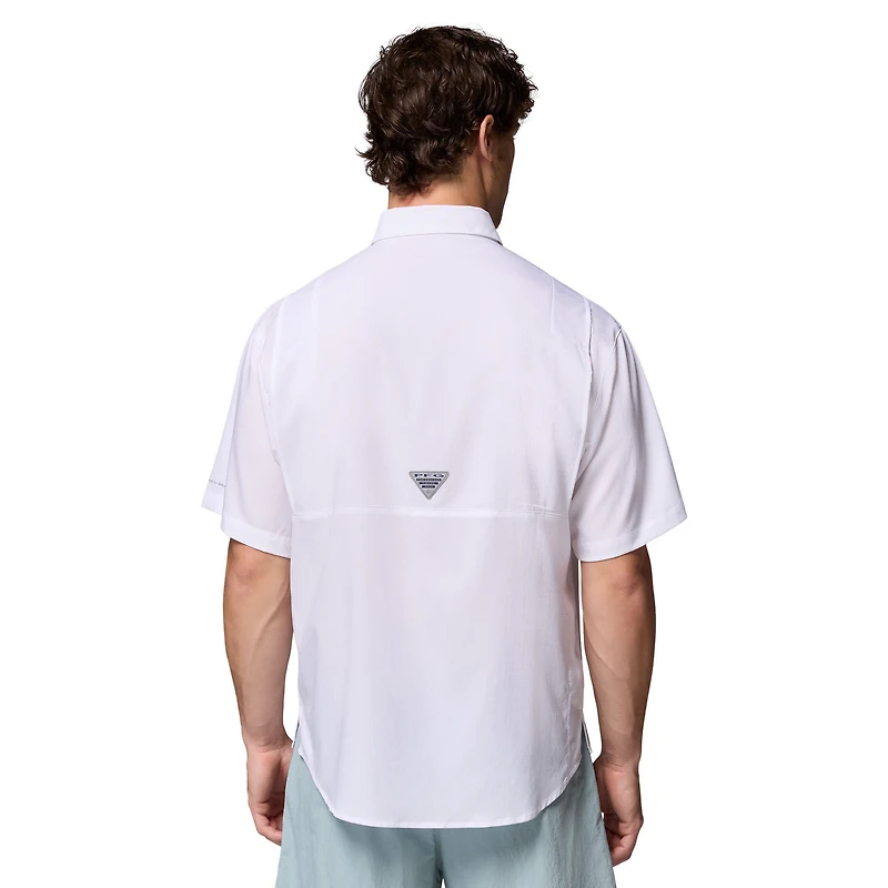 Men's Columbia White Tennessee Volunteers Tamiami Omni-Shade Button-Down Shirt