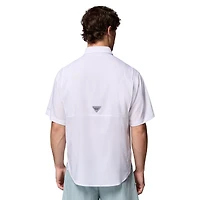 Men's Columbia White Tennessee Volunteers Tamiami Omni-Shade Button-Down Shirt