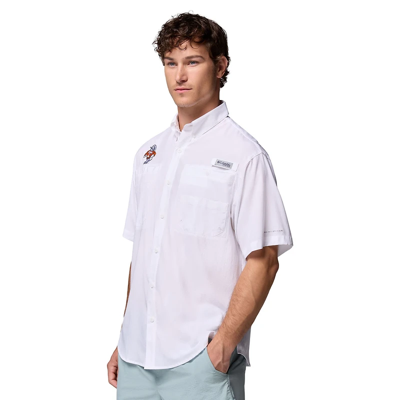 Men's Columbia White Tennessee Volunteers Tamiami Omni-Shade Button-Down Shirt