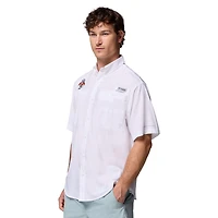 Men's Columbia White Tennessee Volunteers Tamiami Omni-Shade Button-Down Shirt
