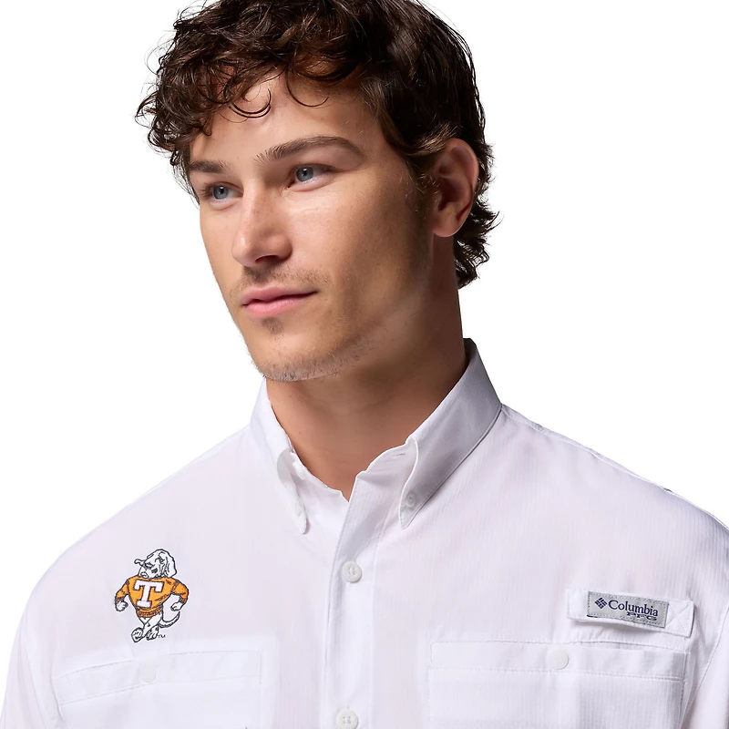 Chemise boutonnée blanche Columbia Tennessee Volunteers Tamiami Omni-Shade pour homme