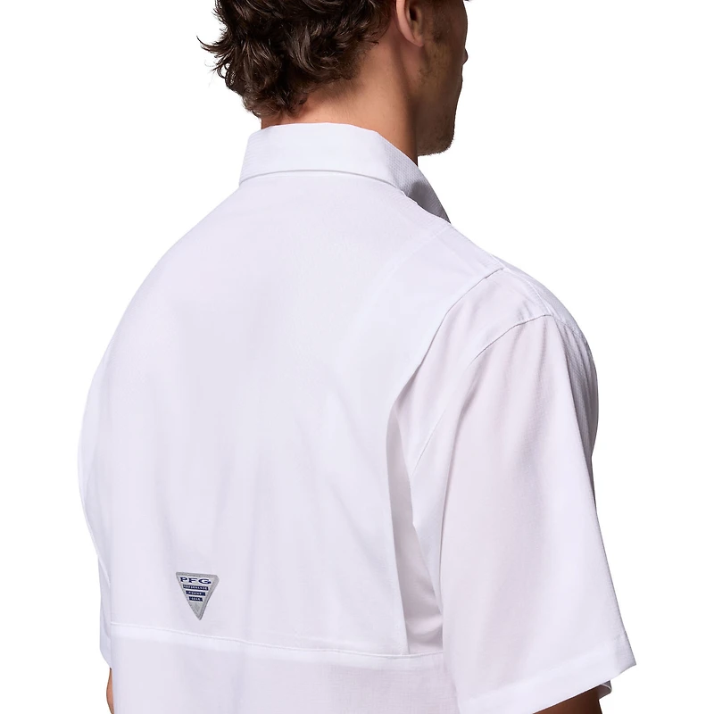 Men's Columbia White Tennessee Volunteers Tamiami Omni-Shade Button-Down Shirt