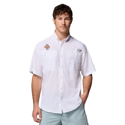 Men's Columbia White Tennessee Volunteers Tamiami Omni-Shade Button-Down Shirt