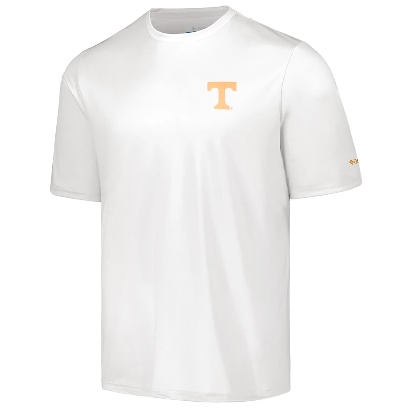 Men's Columbia White Tennessee Volunteers Terminal Tackle State Omni-Shade T-Shirt