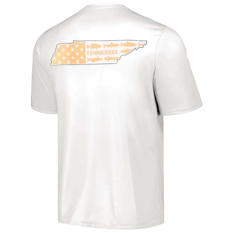 T-shirt Columbia White Tennessee Volunteers Terminal Tackle State Omni-Shade pour homme