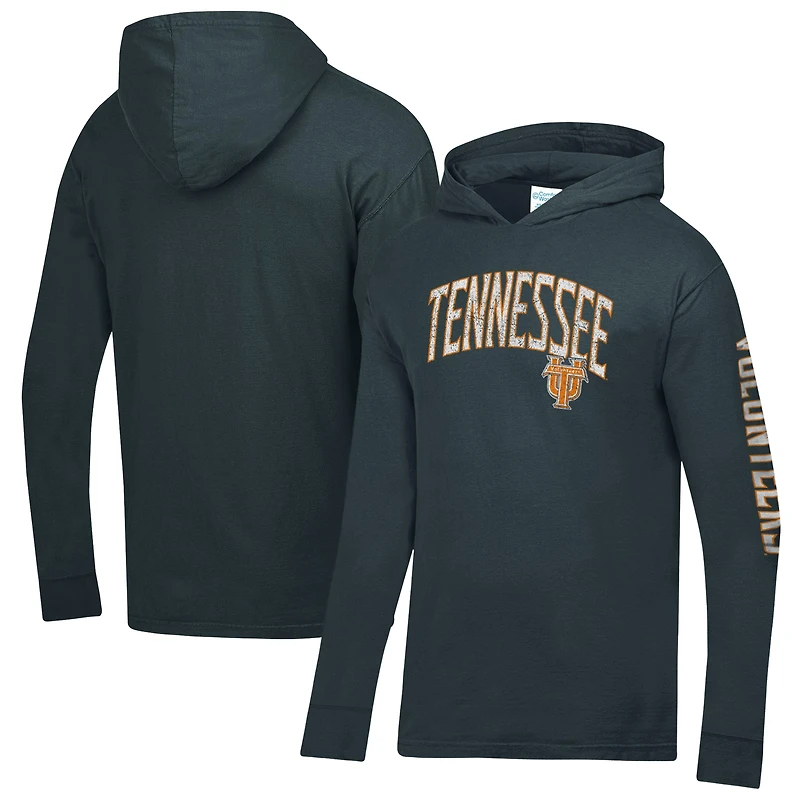 Men's ComfortWash  Charcoal Tennessee Volunteers Long Sleeve Hooded T-Shirt
