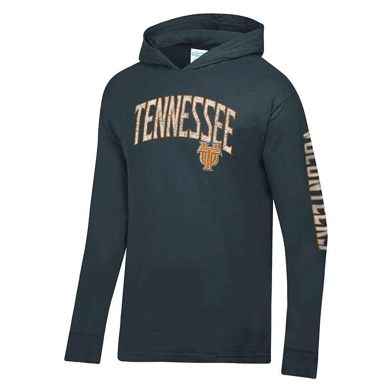 Men's ComfortWash Charcoal Tennessee Volunteers Long Sleeve Hooded T-Shirt
