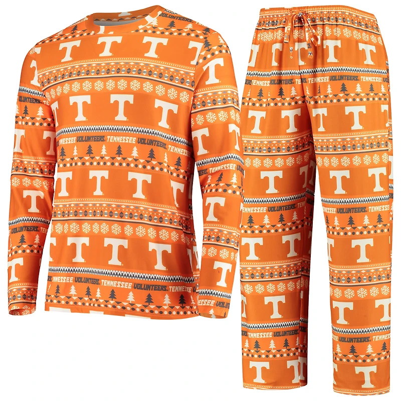Men's Concepts Sport Tennessee Orange Volunteers Ugly Sweater Knit Long Sleeve Top and Pant Set