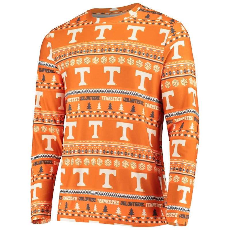 Men's Concepts Sport Tennessee Orange Volunteers Ugly Sweater Knit Long Sleeve Top and Pant Set