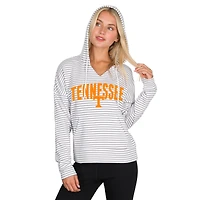 Men's Concepts Sport  White/Gray Tennessee Volunteers French Terry Striped V-Neck Pullover Hoodie