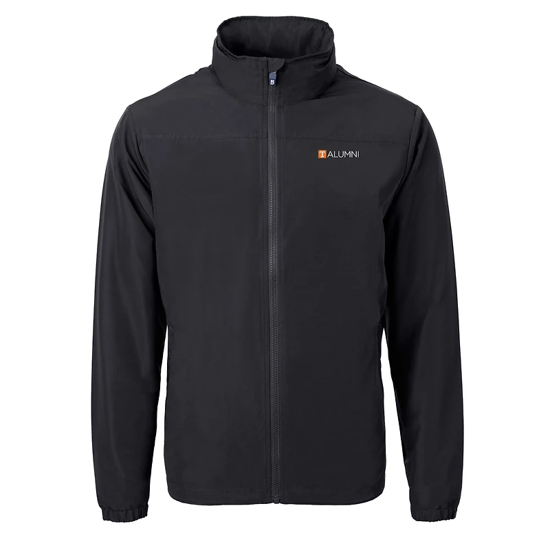 Men's Cutter & Buck  Black Tennessee Volunteers Alumni Logo Charter Eco Knit Recycled Full-Zip Jacket