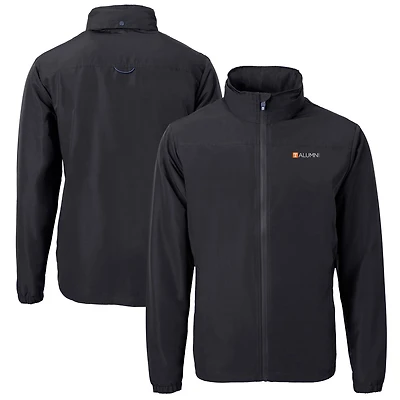 Men's Cutter & Buck  Black Tennessee Volunteers Alumni Logo Charter Eco Knit Recycled Full-Zip Jacket