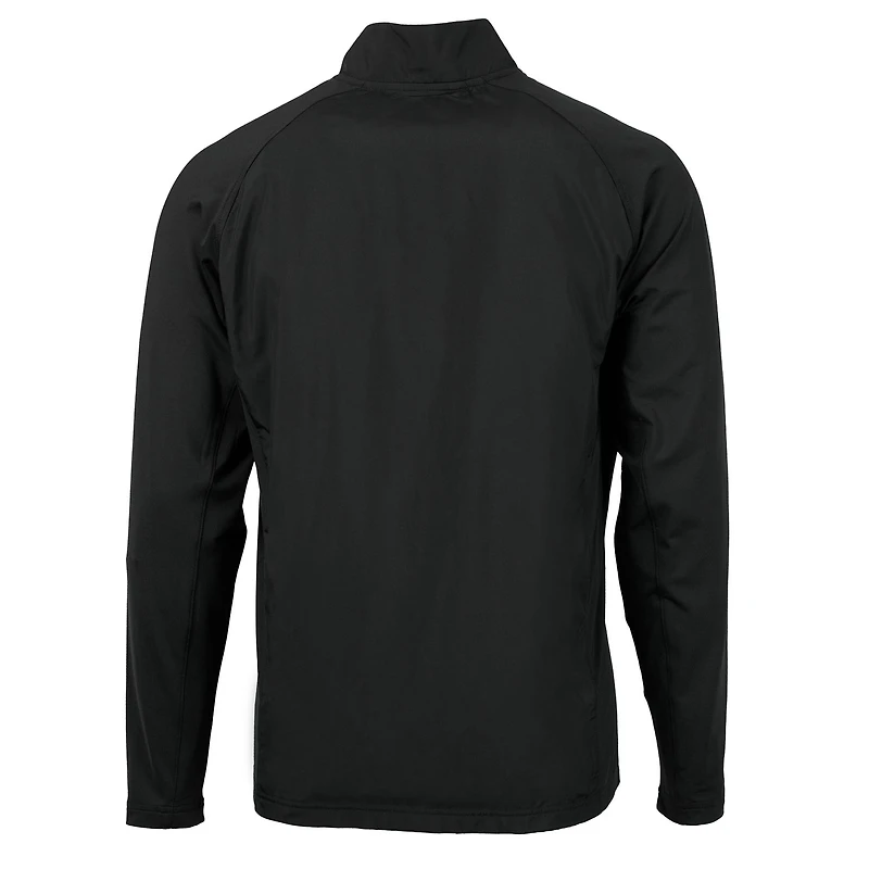 Men's Cutter & Buck Black Tennessee Volunteers Big Tall Adapt Eco Knit Hybrid Recycled Full-Zip Jacket