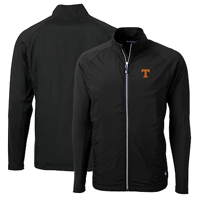 Men's Cutter & Buck Black Tennessee Volunteers Big Tall Adapt Eco Knit Hybrid Recycled Full-Zip Jacket
