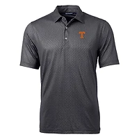 Men's Cutter & Buck Black Tennessee Volunteers Pike Banner Print Polo