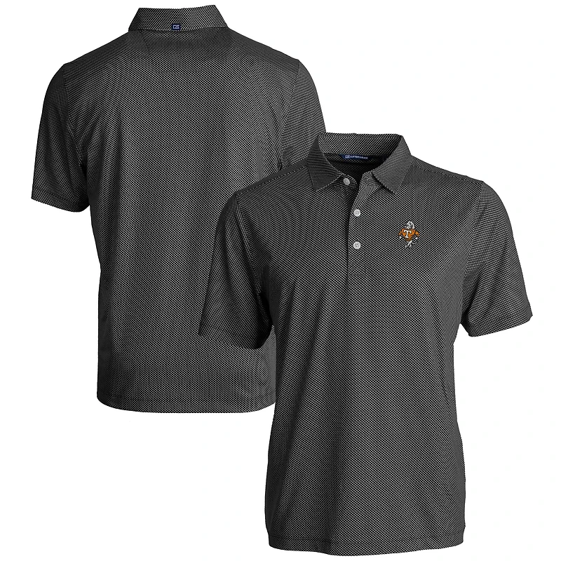 Polo extensible recyclé à imprimé symétrique Eco Symmetry pour homme, noir, Cutter & Buck, Tennessee Volunteers Vault Pike