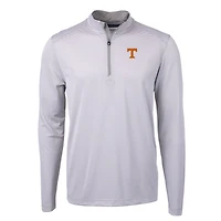 Men's Cutter & Buck  Gray/White Tennessee Volunteers Big Tall Virtue Eco Pique Micro Stripe Recycled Quarter-Zip Pullover Top