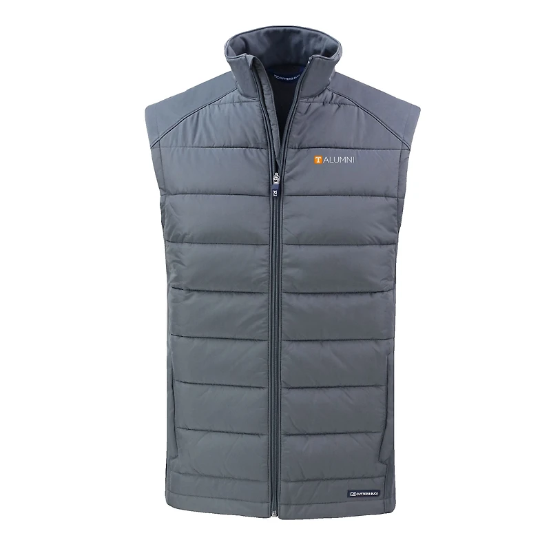 Gilet zippé intégral Cutter & Buck Gray Tennessee Volunteers Evoke Hybrid Eco Softshell recyclé pour homme