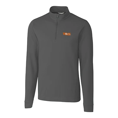 Men's Cutter & Buck Gray Tennessee Volunteers Vault Advantage Quarter-Zip Mock Neck Sweater