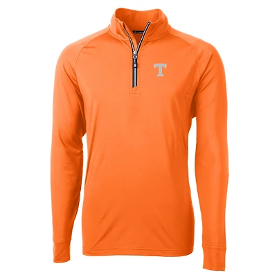 Men's Cutter & Buck Tennessee Orange Volunteers Adapt Eco Knit Stretch Recycled Quarter-Zip Pullover Top
