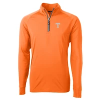 Men's Cutter & Buck Tennessee Orange Volunteers Adapt Eco Knit Stretch Recycled Quarter-Zip Pullover Top